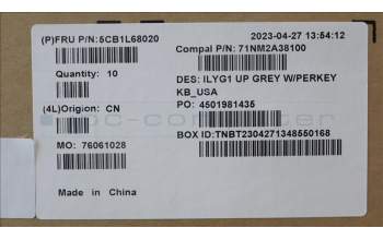 Lenovo 5CB1L68020 C-Cover with keyboard, USA English, RGB Backlight, US