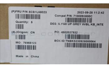 Lenovo 5CB1L68023 C-Abdeckung mit Tastatur, Englisch (US, Euro), Hintergrundbeleuchtung