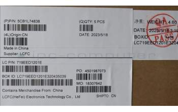 Lenovo 5CB1L74838 Tastatur inkl. Topcase ASM_FRA L83A2 FP I/G