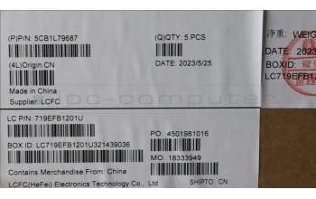 Lenovo 5CB1L79687 C-Cover with keyboard, English, Arctic Grey, US