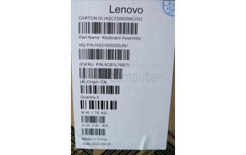 Lenovo 5CB1L79975 C-Abdeckung mit Tastatur, Belgisch, aquamarinblau, GB