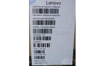 Lenovo 5CB1L80224 C-Abdeckung mit Tastatur, Portugiesisch, Aquamarinblau