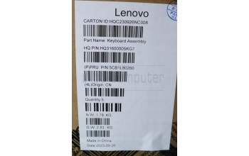 Lenovo 5CB1L80260 C-Abdeckung mit Tastatur, Englisch (GB), Aquamarinblau
