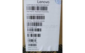 Lenovo 5CB1L80286 C-Cover with keyboard, German, Storm Grey, UK