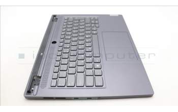Lenovo 5CB1L83682 C-Cover with keyboard, Hungarian, Slate Grey, Backlight, Fingerprint, UK