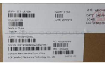 Lenovo 5CB1L83690 Tastatur inkl. Topcase ASM_UK L82Y5 FP SG BL