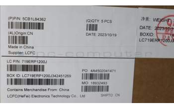 Lenovo 5CB1L84362 C-Cover with keyboard, Italian, UK