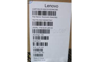 Lenovo 5CB1L88128 C-Cover with keyboard, Hebrew, Storm Grey, Non-Fingerprint, US