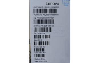 Lenovo 5CB1L88130 Tastatur inkl. Topcase ASM_HUN_H 83E0_NFP_STGY