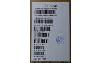 Lenovo 5CB1L88208 C-Cover with keyboard, Hungarian, Mineral Grey, Fingerprint, UK