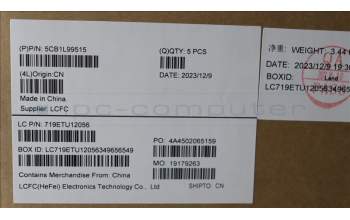 Lenovo 5CB1L99515 C-Cover with keyboard, German, Arctic Grey, Backlight, UK