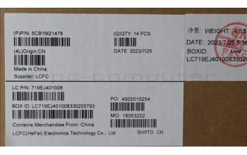 Lenovo 5CB1M21478 FRU COVER KE451_D_COVER_AL_ASSY_GY