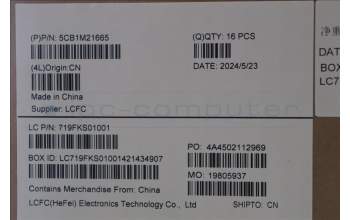 Lenovo 5CB1M21665 COVER FRU COVER LT4E2_D_COVER_WWAN_BLACK