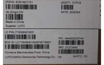 Lenovo 5CB1M21751 A-Cover, ME630, SUB_ASSY_32T_RGB