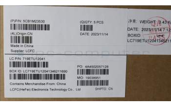 Lenovo 5CB1M23530 C-Cover with keyboard, Belgian, Arctic Grey, Non-Backlight, Fingerprint, UK