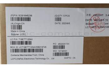 Lenovo 5CB1M45236 C-Cover with keyboard,English,Arctic Grey,Backlight,Non_Fingerprint