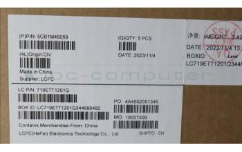 Lenovo 5CB1M46059 C-Cover with keyboard, French, Arctic Grey, Non-Backlight, Fingerprint, US