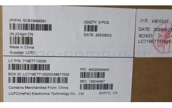 Lenovo 5CB1M46091 C-Cover with keyboard, German, Arctic Grey, Non-Backlight, Non-Fingerprint, UK