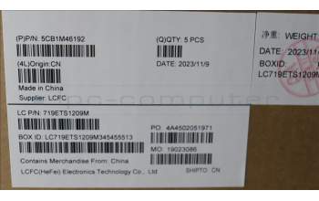 Lenovo 5CB1M46192 C-Cover with keyboard, Portuguese, Arctic Grey, Fingerprint, UK