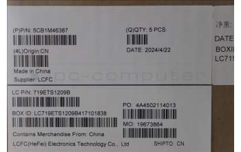 Lenovo 5CB1M46387 C-Cover with keyboard, US English Euro, Arctic Grey, Fingerprint, US