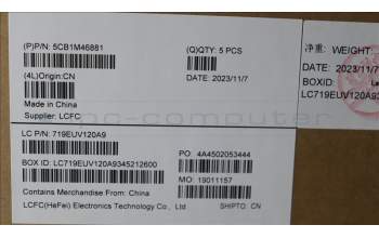 Lenovo 5CB1M46881 C-Cover with keyboard,USA English,Arctic Grey,Backlight