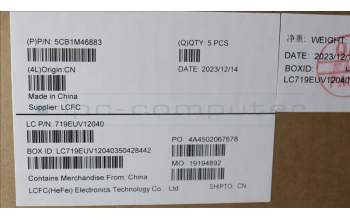 Lenovo 5CB1M46883 C-Cover with keyboard, French, Arctic Grey, Backlight, US