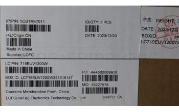 Lenovo 5CB1M47011 C-Cover with keyboard, French, Abyss Blue, Backlight, US