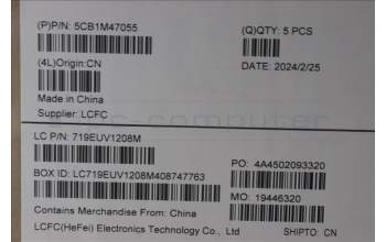 Lenovo 5CB1M47055 C-Cover with keyboard, Nordic, Arctic Grey, Non-Backlight, Fingerprint, UK