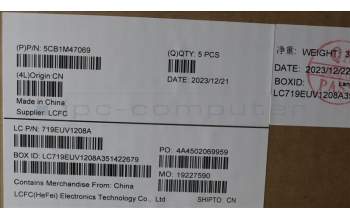 Lenovo 5CB1M47069 C-Cover with keyboard, Italian, Arctic Grey, Non-Backlight, UK