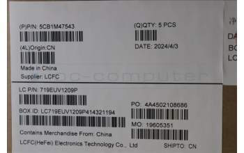 Lenovo 5CB1M47543 C-Cover with keyboard, German, Abyss Blue, Non-Backlight, Fingerprint, UK