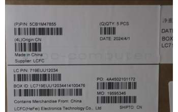 Lenovo 5CB1M47855 C-Cover with keyboard, French, Arctic Grey, Non-Fingerprint, US