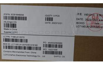 Lenovo 5CB1M48058 C-Cover with keyboard, French, Arctic Grey, Non-Backlight, Non-Fingerprint, US