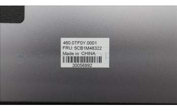 Lenovo 5CB1M48322 LCD Cover, 21KJ, AL, 2.2K, One Hand Open, Arctic Grey