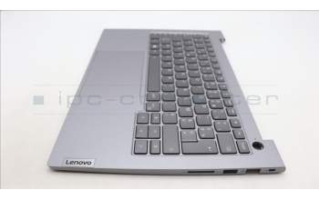 Lenovo 5CB1M48332 C-Cover with keyboard, French, Arctic Grey, Backlight, US