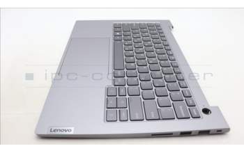 Lenovo 5CB1M48336 C-Cover with keyboard, Greek, Arctic Grey, Backlight, US