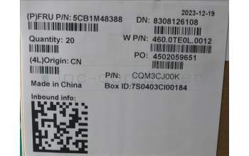 Lenovo 5CB1M48388 LCD Cover, 21KK, AL, WQXGA, One Hand Open, Arctic Grey