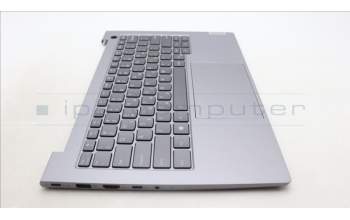 Lenovo 5CB1M48470 C-Cover with keyboard, Greek, Arctic Grey, Backlight, US