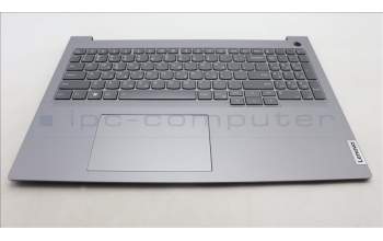 Lenovo 5CB1M48531 C-Cover with keyboard, Greek, Arctic Grey, Backlight, US