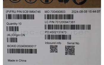 Lenovo 5CB1M64746 C-Cover with keyboard, Spanish, White, UK