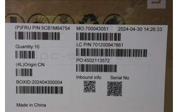 Lenovo 5CB1M64754 C-Cover with keyboard, Czech Slovakian, UK