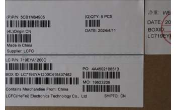 Lenovo 5CB1M64905 C-Cover with keyboard, Portuguese, RGB Backlight, UK