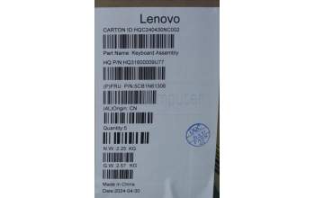 Lenovo 5CB1N61306 C-Cover with keyboard, Russian, Luna Grey, w/Storm Grey Keycaps, US
