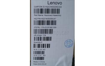 Lenovo 5CB1N61309 C-Cover with keyboard, Arabic, Luna Grey, w/Storm Grey Keycaps, US