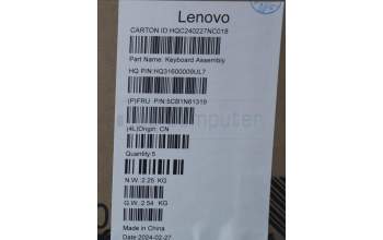 Lenovo 5CB1N61319 Tastatur inkl. Topcase schweiz H83DR LG STO GY