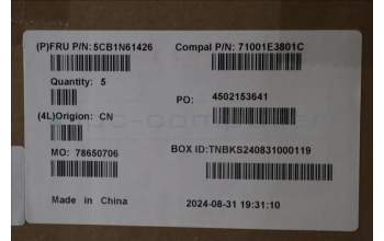 Lenovo 5CB1N61426 C-Cover with keyboard,US English Euro,Eclipse Black,White Backlight