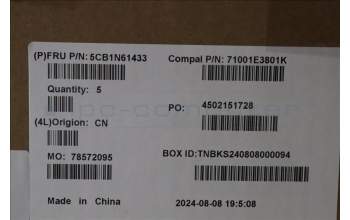 Lenovo 5CB1N61433 C-Cover with keyboard,UK English,Eclipse Black,White Backlight