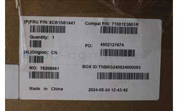 Lenovo 5CB1N61441 C-Cover with keyboard, Nordic, Eclipse Black, White Backlight, UK