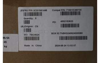 Lenovo 5CB1N61446 C-Cover with keyboard, Belgian, Eclipse Black, White Backlight, UK