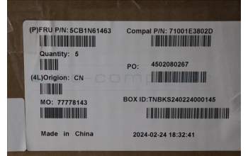 Lenovo 5CB1N61463 C-Cover with keyboard, Hebrew, Eclipse Black, RGB Backlight, US