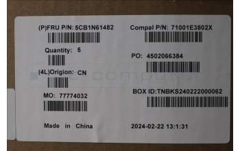 Lenovo 5CB1N61482 C-Cover with keyboard, Czech Slovakian, Eclipse Black, RGB Backlight, UK